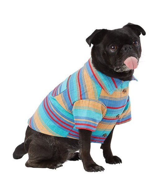 Top Paw® Blue Stripe Button Up Dog Shirt