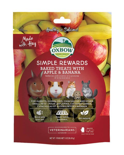 Oxbow Simple Rewards Baked Small Pet Treats - Apple & Banana