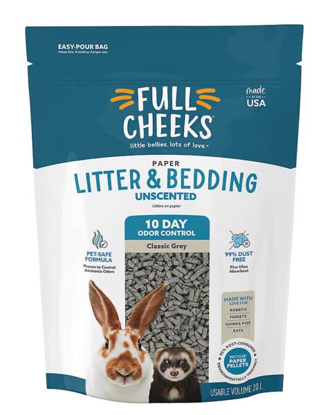 Full Cheeks Odor Control Small Pet Paper Litter & Bedding - Grey