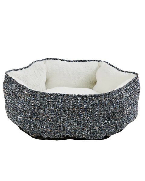 Whisker City® Blue Tweed Hexagon Cuddler Cat Bed